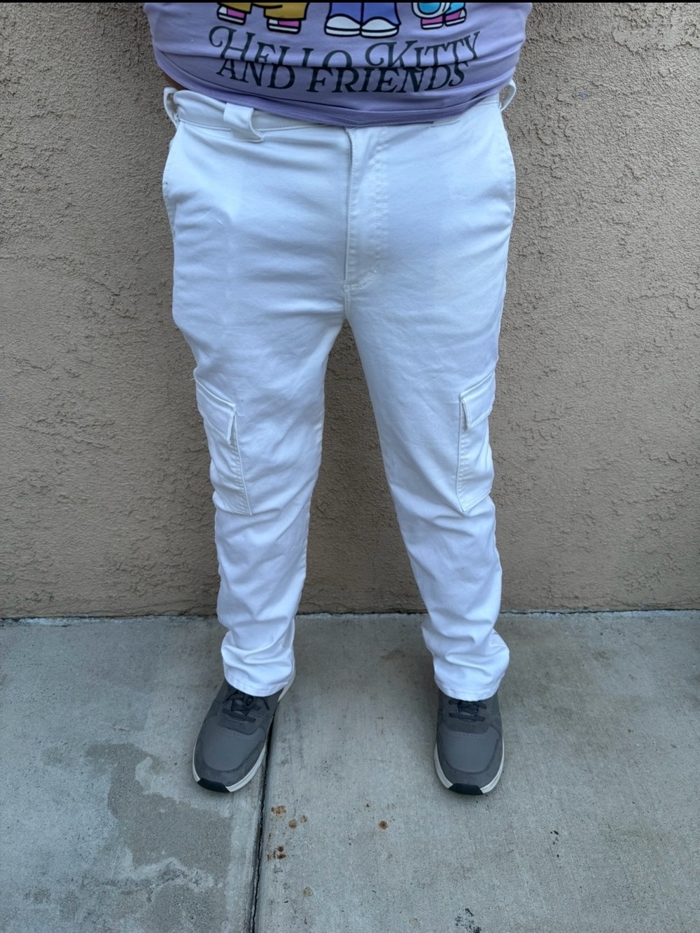 Women’s Black Label White Cargo Jumpsuit-Style Pants size 13 & W30